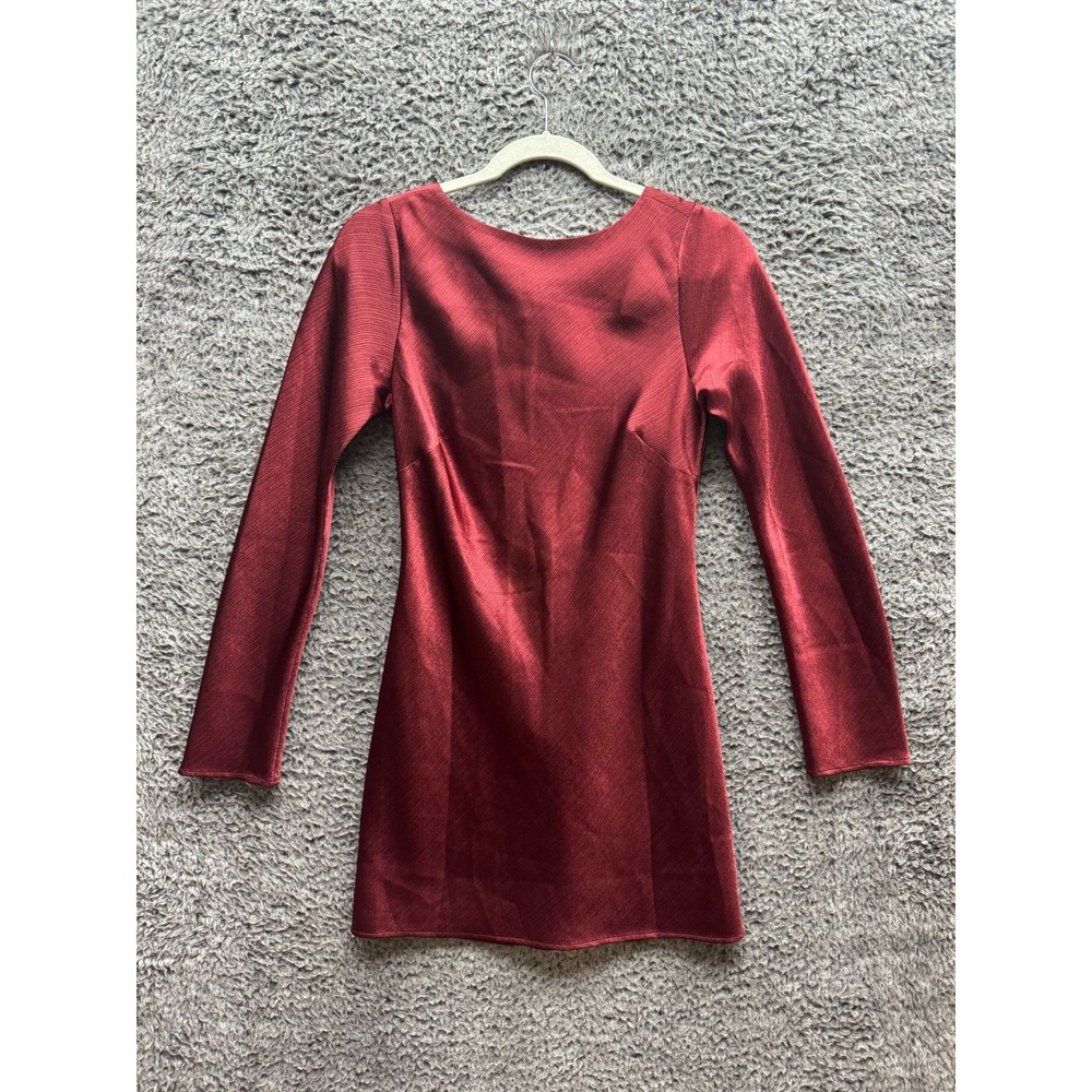 NWD Abercrombie & Fitch Boat Neck Long-Sleeve Mini Dress Red Womens Size S